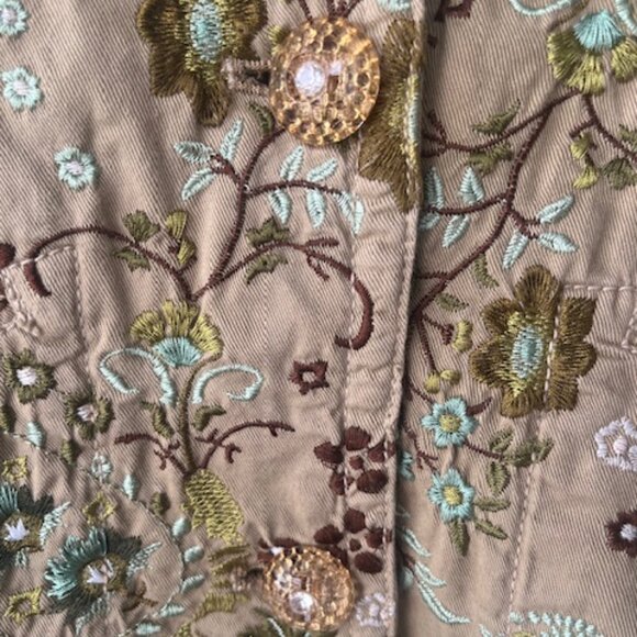 Johnny Was Green Floral Embroidered Jacket - Picture 4 of 8